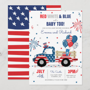 4. Juli Baby Dusche Red White Blue Baby Dusche im Einladung