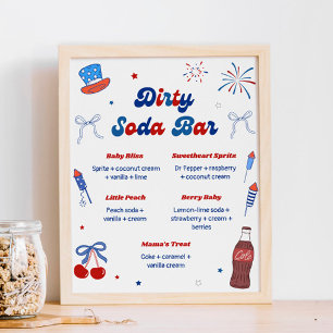 4. Juli Baby Shower Schmutzige Limonaden-Bar Poster