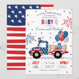 4. Juli Babydusche Baby-Q Babydusche Juli GRILLEN Einladung