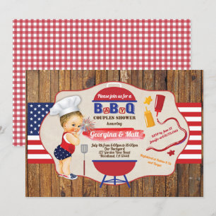 4. Juli Babypaare Dusche GRILLEN Party Einladung