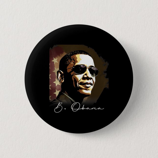 4. Juli Barack Obama Präsident Portrait Patrio Button (Vorderseite)