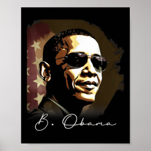 4. Juli Barack Obama Präsident Portrait Patrio Poster