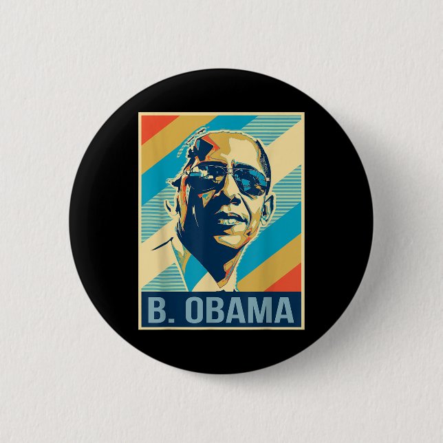 4. Juli Barack Obama Präsident Retro Patriotic Button (Vorderseite)