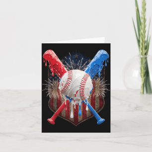 4. Juli Baseball-Drip-Eiscreme Patriotisch Karte