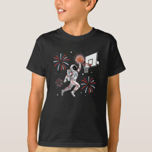 4. Juli Basketball Astronaut Boys Space Jugend T-Shirt