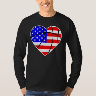 4. Juli Basketball Herzform Sport American T-Shirt