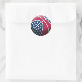 4. Juli Basketball Runder Aufkleber