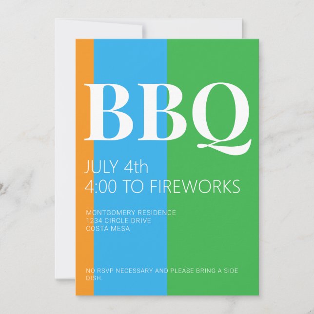 4. Juli BBQ-Party-Einladung Einladung (Vorderseite)