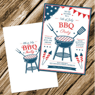 4. Juli BBQ-Party-Einladung Einladung
