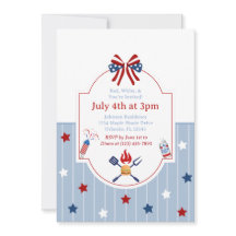 4. Juli BBQ Rot Weiß Blau Streifen Patriotisch
