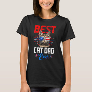 4. Juli Bester Katzenvater Aller Zeiten Fellvater  T-Shirt