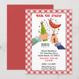 4. Juli Bier und Frank GRILLEN Picnic Party Einladung