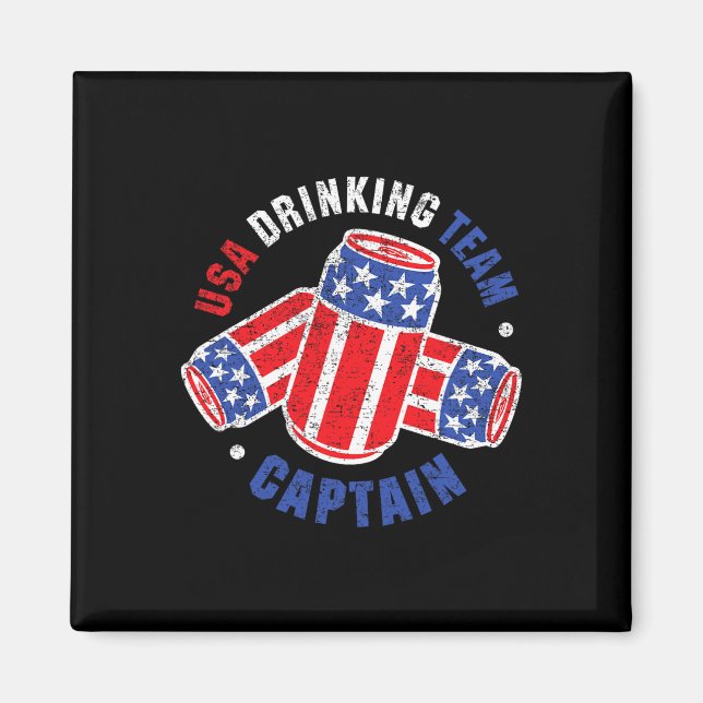 4. Juli Bierdose Flagge Usa Trinkteam Tees  Magnet (Vorne)