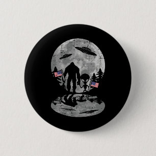 4. Juli Bigfoot Alien UFO Lustiges Patriotisches F Button