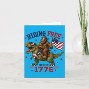 4. Juli Bigfoot Dinosaur Usa Flag Jungen Kinder Karte