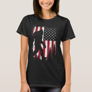4. Juli Bigfoot Sasquatch American Flag Patrio T-Shirt