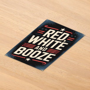 4. Juli Booze Party   Rot weiß und Stiefel Acryleinladungen