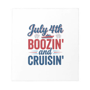 4. Juli Boozin And Cruisin Vintage Boot-Shirt_1 Notizblock