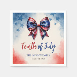 4. Juli Bow Patriotic Party Serviette