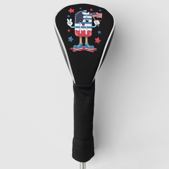 4. Juli Boys Kids Popsicle USA Flag Golf Headcover (Vorderseite)