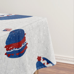 4. Juli Burger & Hot Dog Glitter Tischdecke
