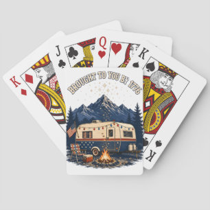 4. Juli Campinganhänger Berge Spielkarten