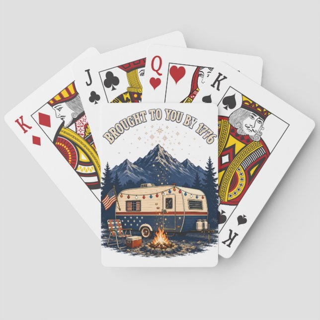 4. Juli Campinganhänger Berge Spielkarten (Rückseite)