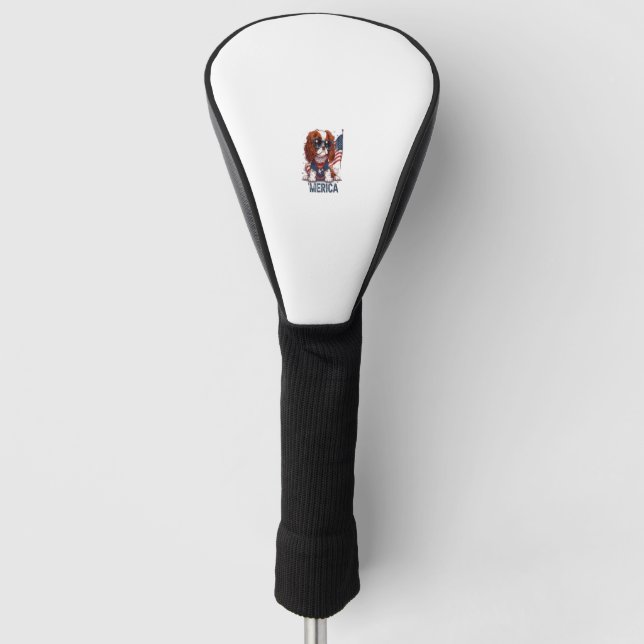 4. Juli Cavalier King Charles Spaniel Dog Meri Golf Headcover (Vorderseite)