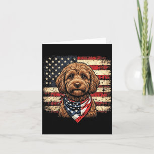 4. Juli Cavapoo Patriotische Männer Frauen Kinder Karte