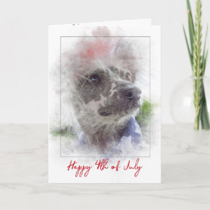 4. Juli-Chinesischer Hairless-Hund Karte