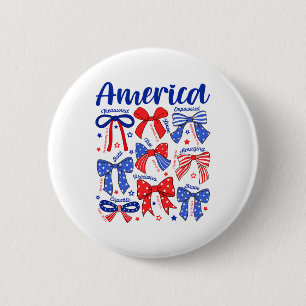 4. Juli Christliche Coquette Bow Amerika Indepen Button