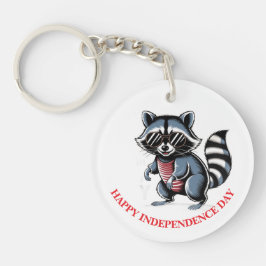 "4. Juli" Cool Raccoon Patriotic Schlüsselanhänger