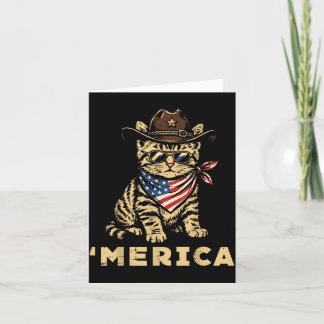 4. Juli Cowboy-Katze Merica Patriotische Frauen Karte