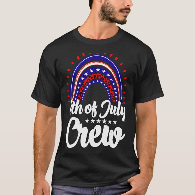 4. Juli Crew Bundesstaatliche Unabhängigkeit Ameri T-Shirt (Vorderseite)