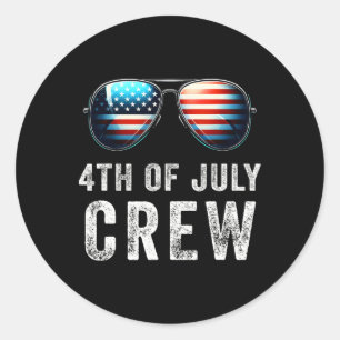 4. Juli Crew Matching Family Outfits Men Women Runder Aufkleber