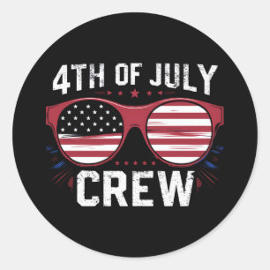 4. Juli Crew Matching Family Outfits Runder Aufkleber