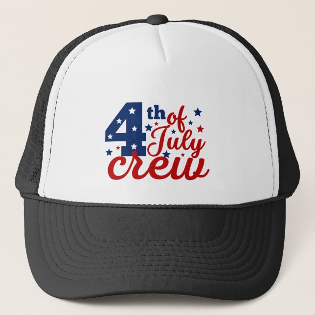 4. Juli Crew T - Shirt Truckerkappe (Vorderseite)