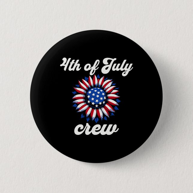 4. Juli-Crew USA-Flagge Button (Vorderseite)
