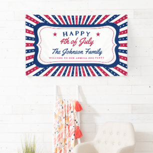 4. Juli Custom American Family Summer GRILLEN Part Banner