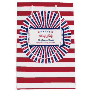 4. Juli Custom American Family Summer GRILLEN Part Mittlere Geschenktüte