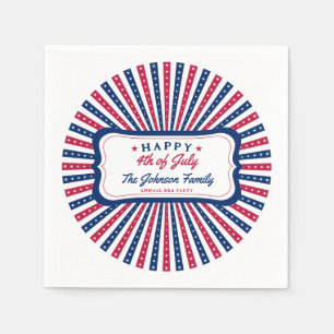 4. Juli Custom American Family Summer GRILLEN Part Serviette