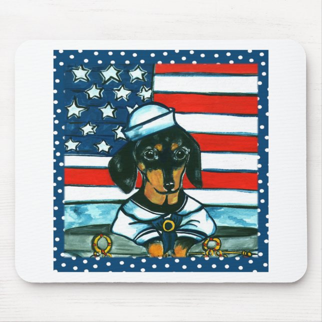 4. Juli Dachshund Mousepad (Vorne)