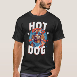 4. Juli Dachsund Weiner Dog Würstchen USA US Ameri T-Shirt