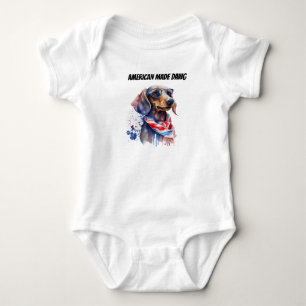 4. Juli Dackel Baby Strampler