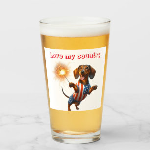 4. Juli Dackel Bier Glas