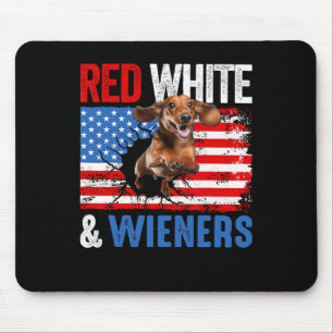 4. Juli Dackel Hundeshirt Rot Weiß und Wien Mousepad