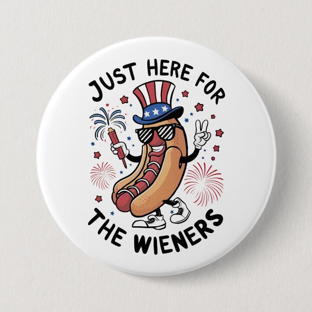 4. Juli Dackeln USA US-Flagge Patriotic Button (Vorderseite)