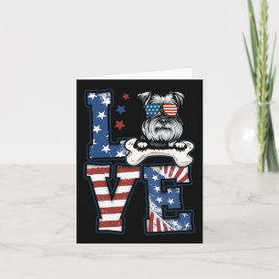 4. Juli-Dekor Patriotische Liebe Schnauzer Hund US Karte