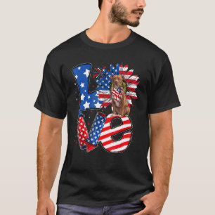 4. Juli Dekoration Patriotische LIEBE Pitbull Hund T-Shirt