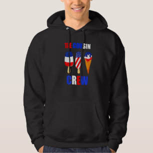 4. Juli Der Cousin Crew US-amerikanische Flag Pop Hoodie